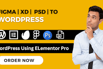 convert figma, xd and PSD to wordpress using elementor pro