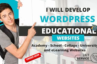 create an educational website, elearning website with elementor