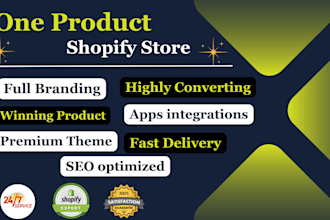 create one product shopify store shopify website