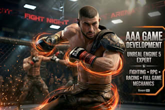 develop an aaa fighting game in unreal engine 5 like street fighter