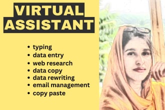 be your virtual assistant of data entry, web research and data management