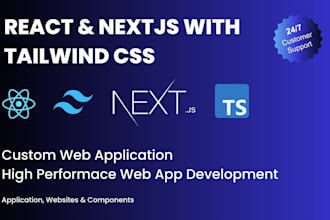 develop react js, next js websites with tailwind css, as a full stack developer