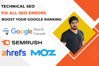 fix website technical SEO, webmaster, semrush, and ahref errors