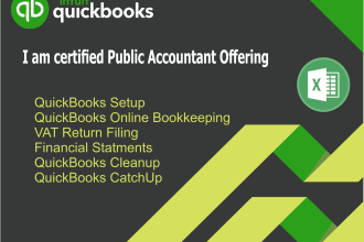 expert quickbooks online bookkeeping, UK vat returns filling
