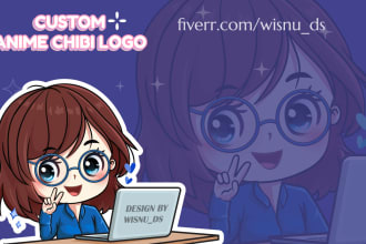 design logo with cute anime mascot for your business