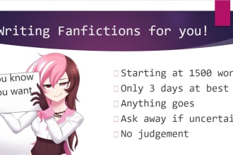 write anime and game fanfiction sfw or nsfw