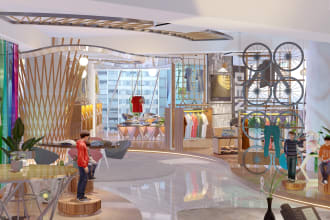 design retail store 3d , shop and retail  interior design
