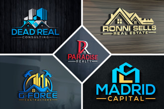 design a creative modern real estate, construction and realtor business logo