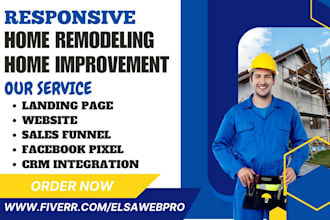 design home remodeling website home improvement landing page repair sales funnel