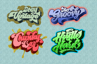 do hand drawing lettering for your logo or merch design