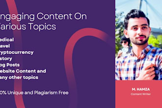 write engaging content and blogs on various topics