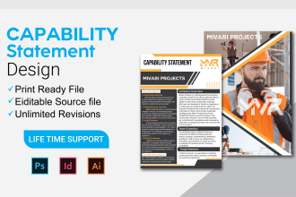 write and design a professional government capability statement