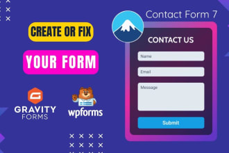 create or fix wordpress contact form 7, gravity forms, ninja or wpforms