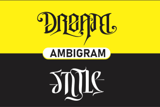 design ambigram, tattoo, flipped lettering for you