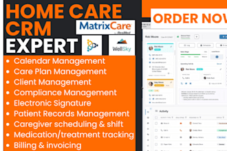 setup homecare crm axiscare wellsky alayacare caresmartz360 matrixcare geoh ersp