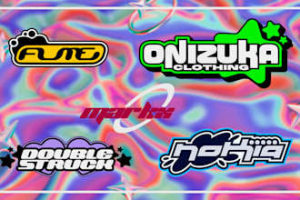 create original y2k futuristic punk logo for brand