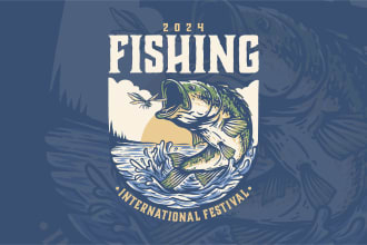 do fishing hunting outdoor vintage design for t shirt and logo