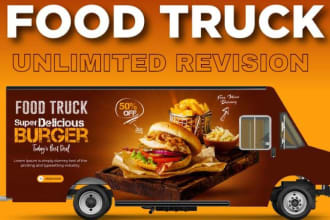 design food truck ,caravan, motorhome and restaurant logo