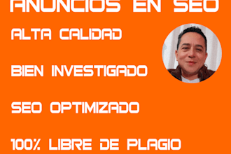 haré ina investagacion y escribire un articulo  con SEO