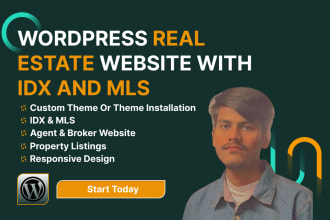 build wordpress real estate responsive website with idx, mls