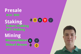 be presale, staking, miner blockchain developer on evm solana sui