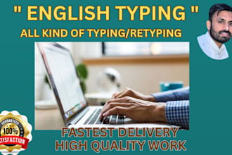 do fast typing in english, retype scanned pages, fast typist