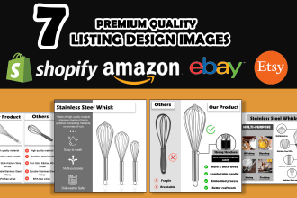 do amazon pictures, shopify ebay etsy product listing images, infographics