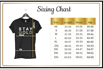 create branded size chart or size guide