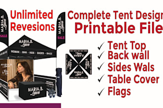 do event canopy tent, backdrop, roll up banner, feather flag, table cover etc