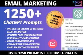 provide you over 1250 chatgpt prompts for email marketing