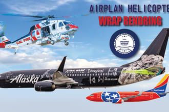 create helicopter wrap design or airplane or many vehicle design