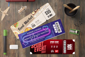 design any type of customizable ticket with in 24 hours