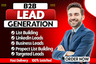 do b2b business lead generation and web research for you