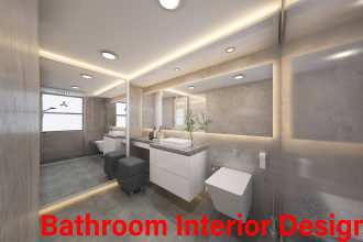 design your bathroom interior with 3d model and render