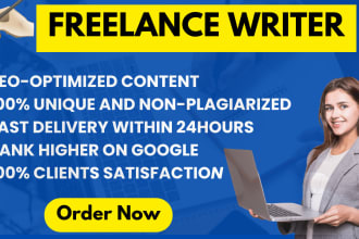 be your freelance writer for articles and blog post