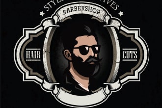 do beard haircutting beauty saloon logo