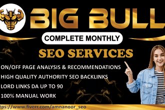 do big bull complete monthly SEO service with high authority dofollow backlinks