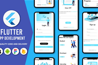 design flutter mobile app ui for android and ios