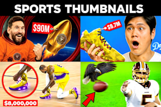 design eye catchy sports youtube thumbnails