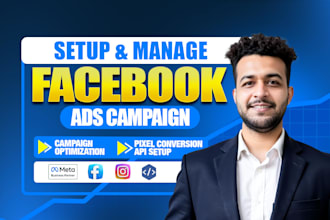 setup facebook meta ads campaign, fb marketing, advertising and instagram ads