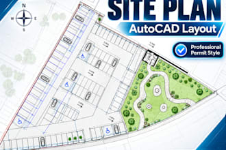create land subdivision, site plan and plot layout in autocad