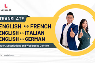translate book english to italian, french, german and others