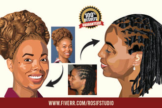 do african american any hairstyle for character illustration