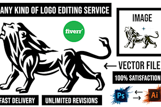 edit, vectorize, redesign, create, change, update, modify, your logo in 24