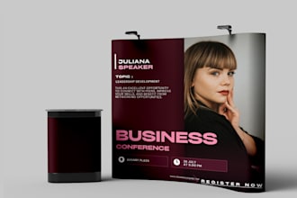 do trade show banner, backdrop, booth, exhibition outdoor banner