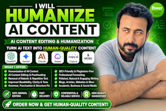 edit rewrite and humanize ai content, ai content editing and humanization
