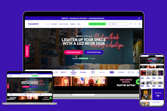 design highly profitable neon shopify store neon website neon sign shopify store