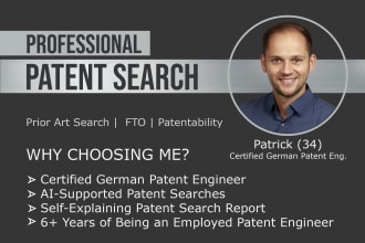 do a tailored patent search, I am a certified german patent engineer