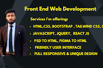 be your front end web developer and designer