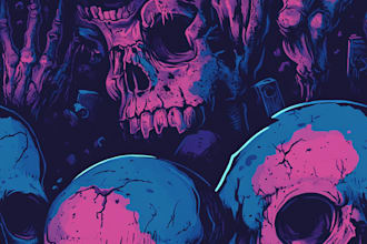 create seamless horror pattern design using ai